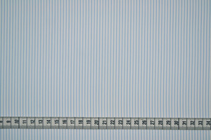 Popeline misto cotone stretch bianco a righe azzurre