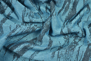 Tessuto jacquard trama grossa striato celeste e grigio
