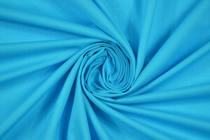 Tela leggera di cotone azzurro ciano