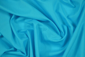 Tela leggera di cotone azzurro ciano