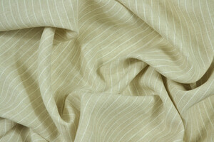 Puro lino beige a righe bianche in tinto filo