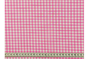 Lino e cotone vichy bianco e rosa tinto filo