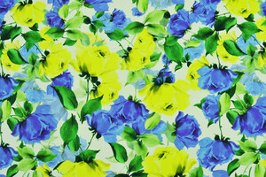 Viscosa a rose gialle e blu