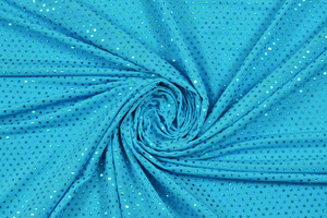 Jersey stretch azzurro a paillettes