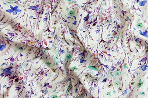Rasatello di cotone con fantasia floreale