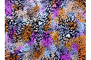 Lycra opaca animalier arancione e orchidea