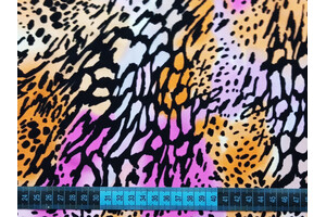 Lycra opaca animalier arancione e orchidea