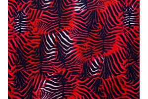 Lycra opaca zebrata nera e rosso fragola