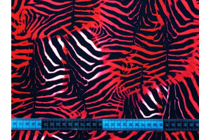 Lycra opaca zebrata nera e rosso fragola