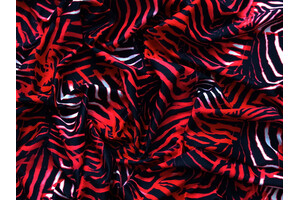Lycra opaca zebrata nera e rosso fragola