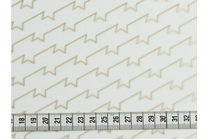 Lycra opaca bianca con grafica diagonale di linee oro