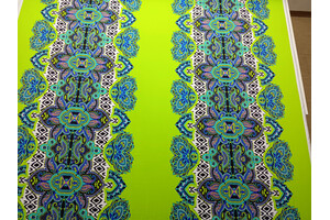 Lycra opaca verde acido fantasia foulard