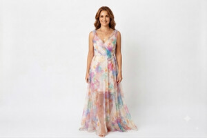 Chiffon di pura seta Fantasia Marina / Coralli