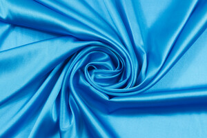 Raso di seta blu ciano stretch
