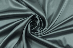 Raso di seta grigio ottanio stretch