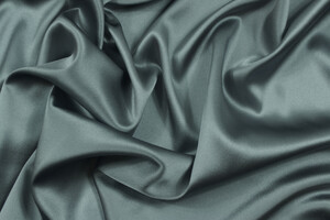 Raso di seta grigio ottanio stretch