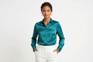 Raso di seta verde tiffany stretch