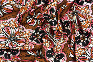 Cotone wax marrone e rosa