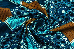 Cotone wax blu scuro e celeste