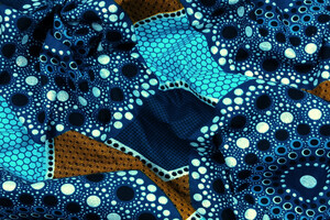 Cotone wax blu scuro e celeste