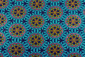 Cotone wax blu scuro e turchese
