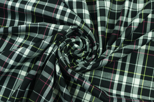 Misto viscosa stretch scozzese nero e bianco