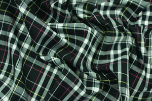 Misto viscosa stretch scozzese nero e bianco