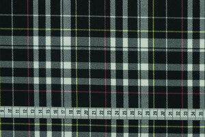 Misto viscosa stretch scozzese nero e bianco