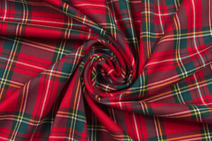Misto viscosa stretch scozzese rosso verde