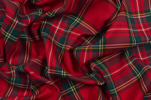 Misto viscosa stretch scozzese rosso verde