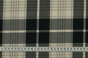 Misto viscosa stretch scozzese nero e beige
