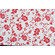 Gabardine di cotone stretch bianco a grandi fiori rossi