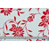 Gabardine di cotone stretch bianco a grandi fiori rossi