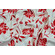 Gabardine di cotone stretch bianco a grandi fiori rossi