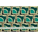Raso stretch geometrico petrolio e smeraldo