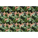 Gabardine di puro cotone verde oliva fantasia floreale