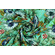 Georgette verde acqua a fiori e foglie