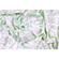 Georgette bianca fantasia ramage verde