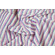 Tela leggera in lino e cotone bianco a righe blu e magenta