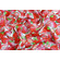 Popeline di cotone con stampa "fragole rosse" su fondo bianco