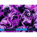 Jersey di poliestere stretch fantasia psichedelica viola e nero