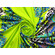 Lycra opaca verde acido fantasia foulard