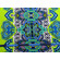 Lycra opaca verde acido fantasia foulard